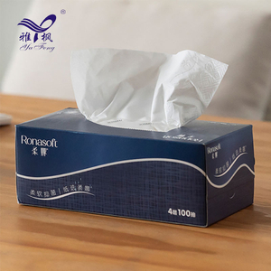 Bacteriostatic Virgin Wood Pulp Disposable Wholesale Box 4 Ply Custom Tissue Paper Custom Logo 