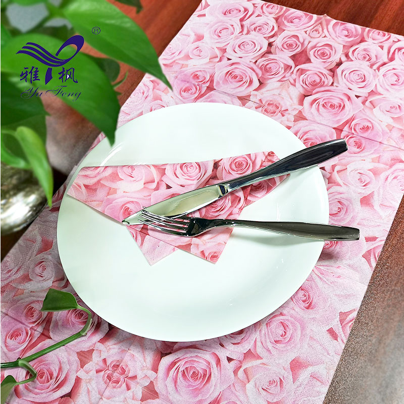 Factory Virgin Wood Pulp 2 Ply Printed Paper Napkins Serviette