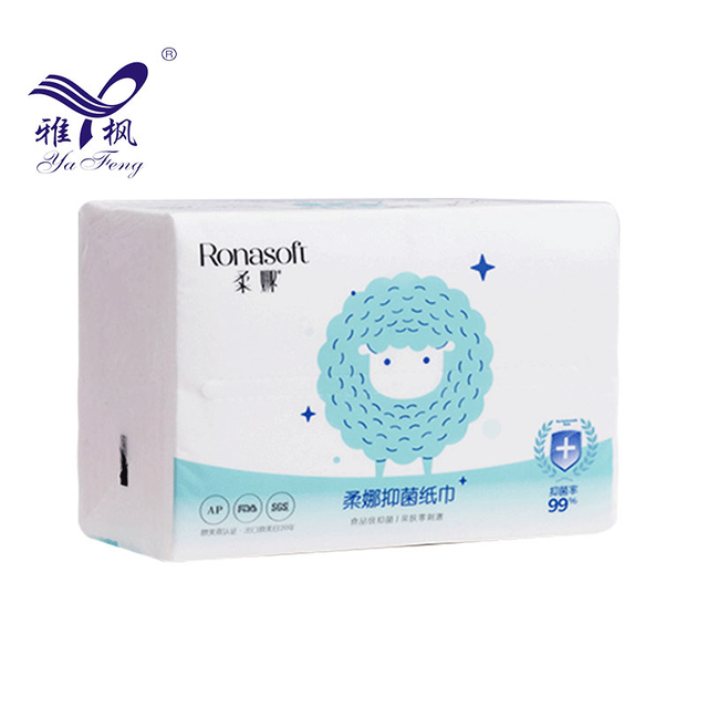 Bacteriostatic Multifold Virgin Wood Pulp Soft Pack Paper Facial Tissue 4 Ply