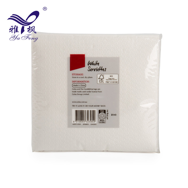 China Factory Serviette Tissue 1/4 Fold Colored Paper Napkin