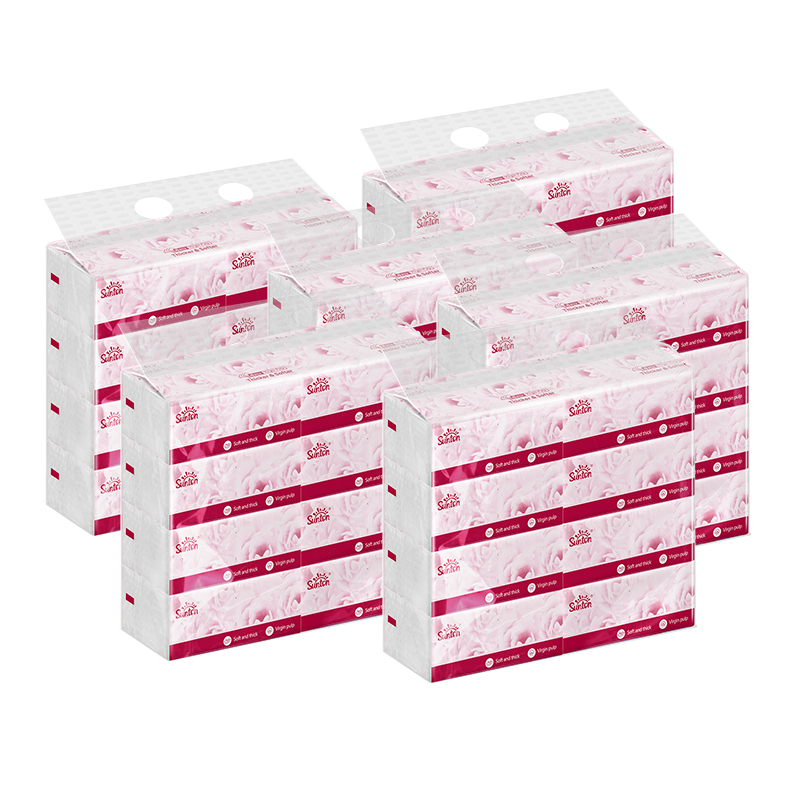 OEM Custom Logo Disposable Wholesale Facial Tissue Soft Pack 4 Ply 